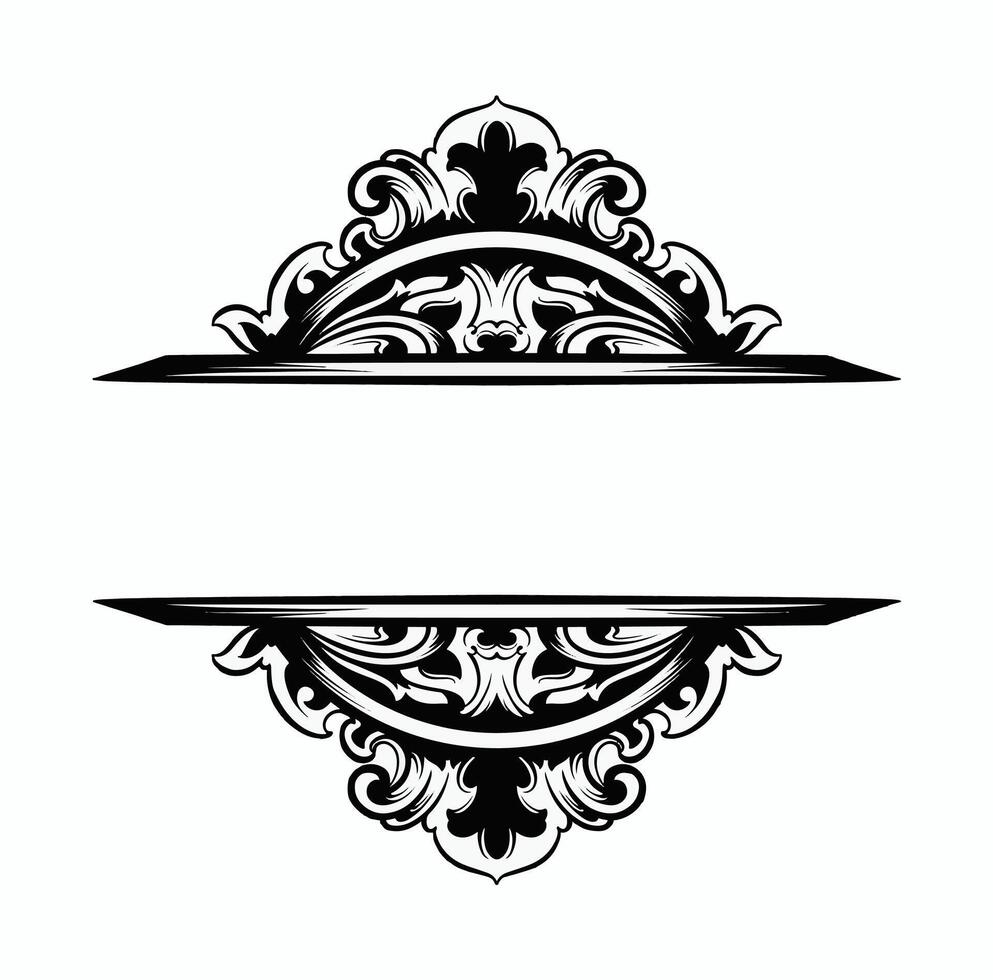 clásico circulo ornamento decoración negro y blanco vector marco frontera