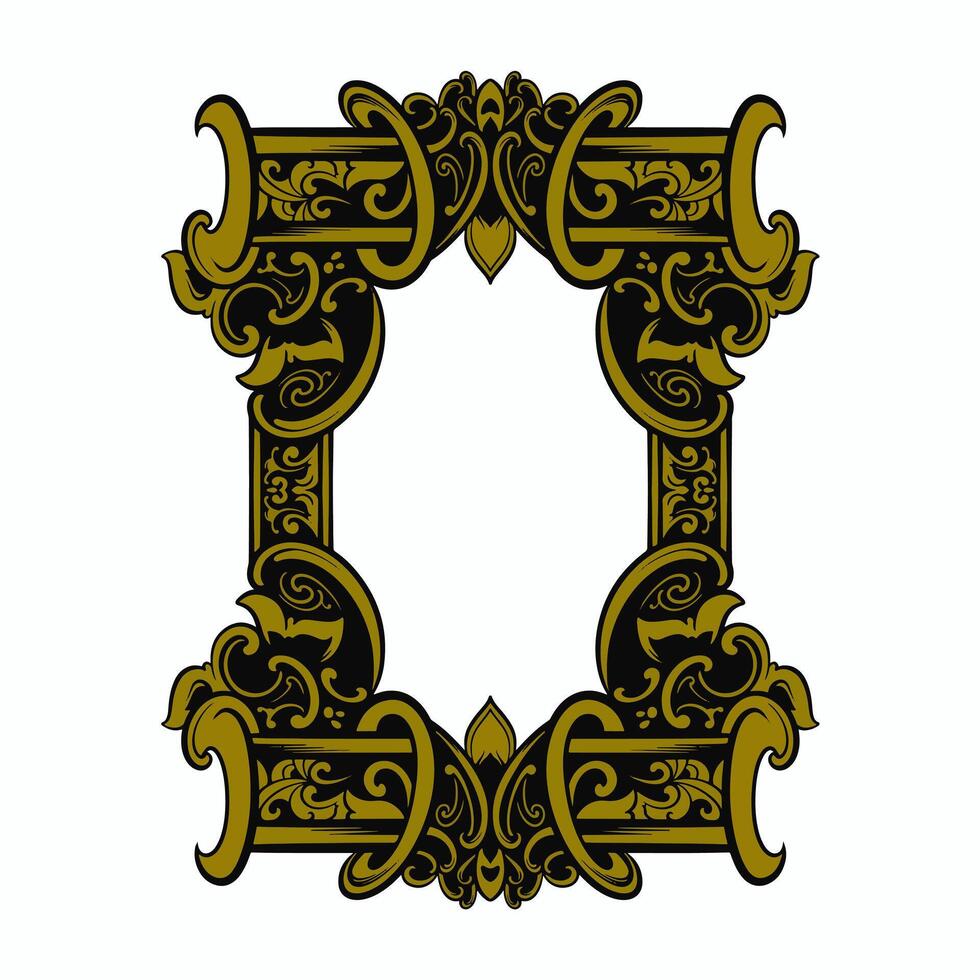 Vintage Fancy Title Border Element, Antique Victorian Rectangle with Spearheads Header Frame, Vector Clipart