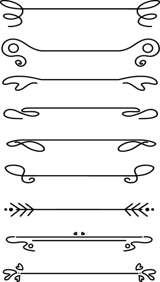 Set with various openwork dividing lines in vector. suitable for holiday articles, books vector