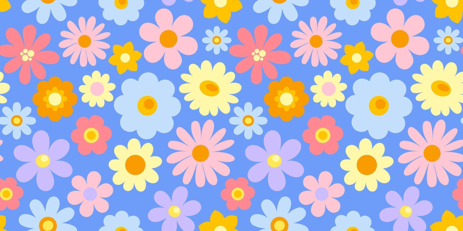 Seamless pattern with spring flowers vector