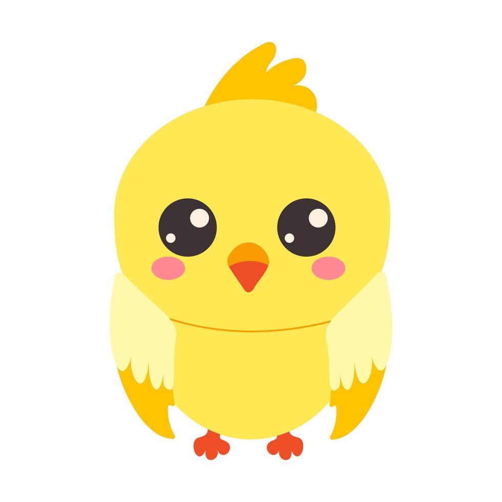 Easter cute chicken. Vector cartoon illustration