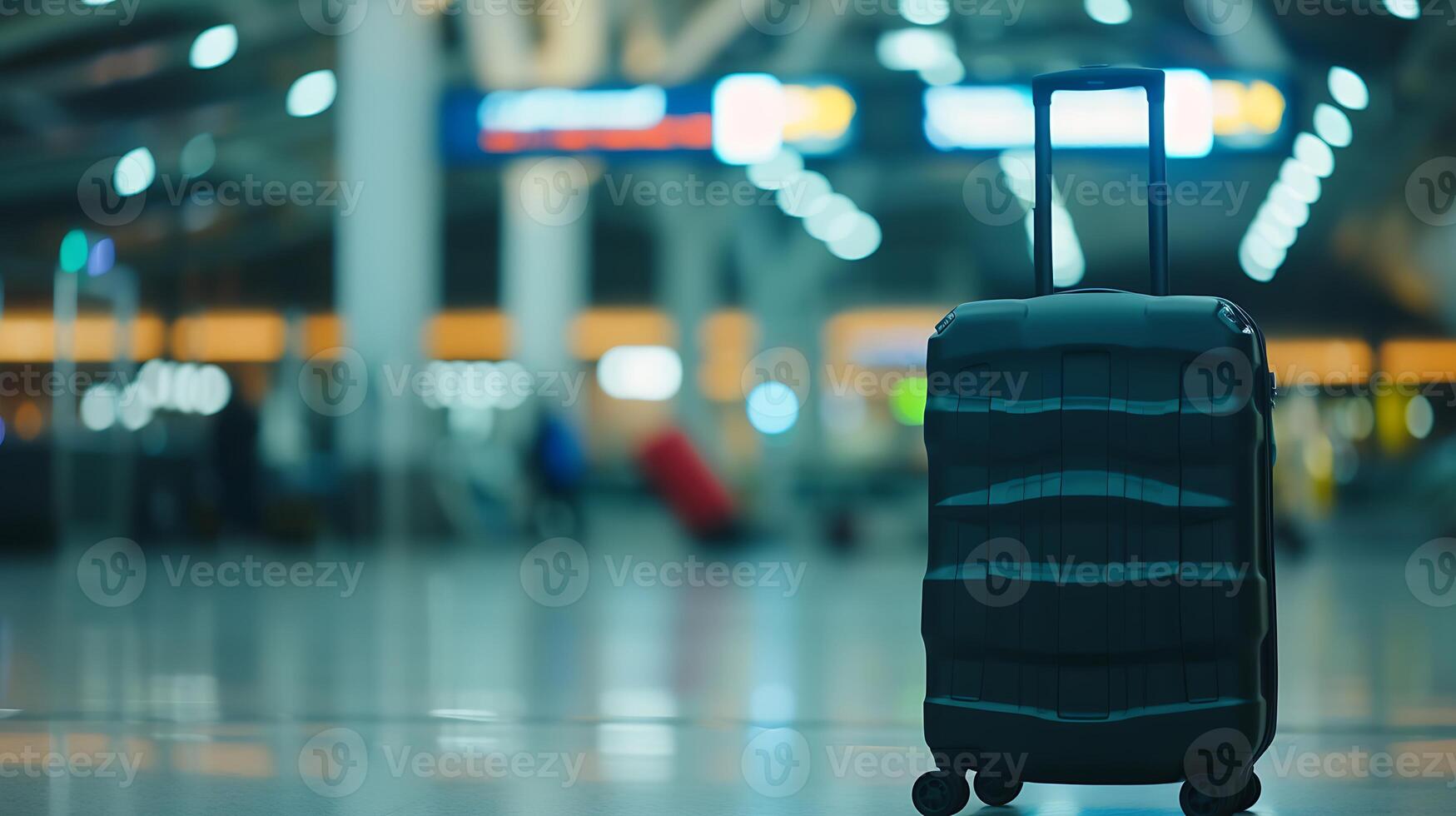 AI generated Modern Suitcase in Airport. Generative AI. photo
