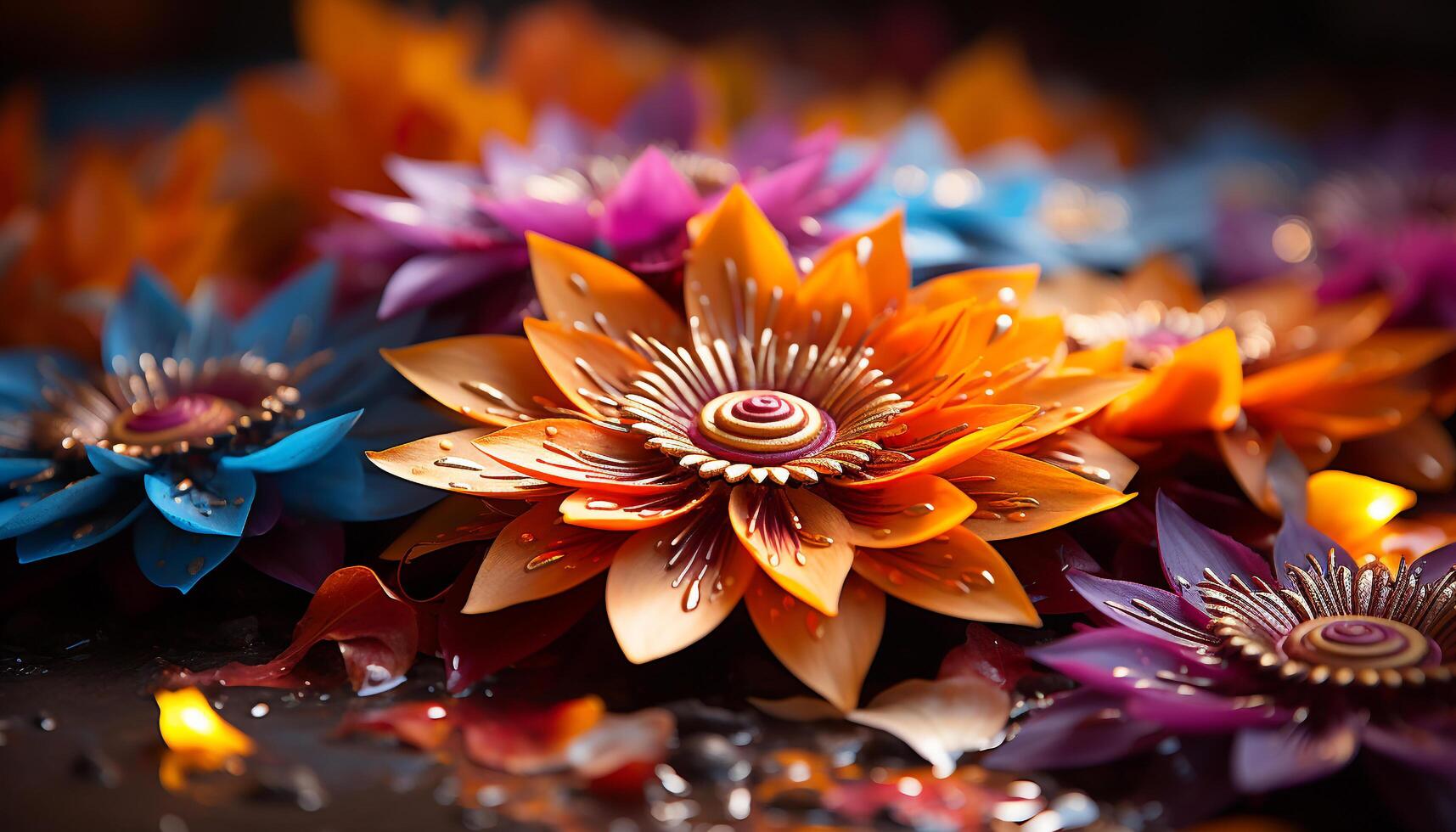 AI generated The vibrant lotus flower blossoms, symbolizing beauty and growth generated by AI photo