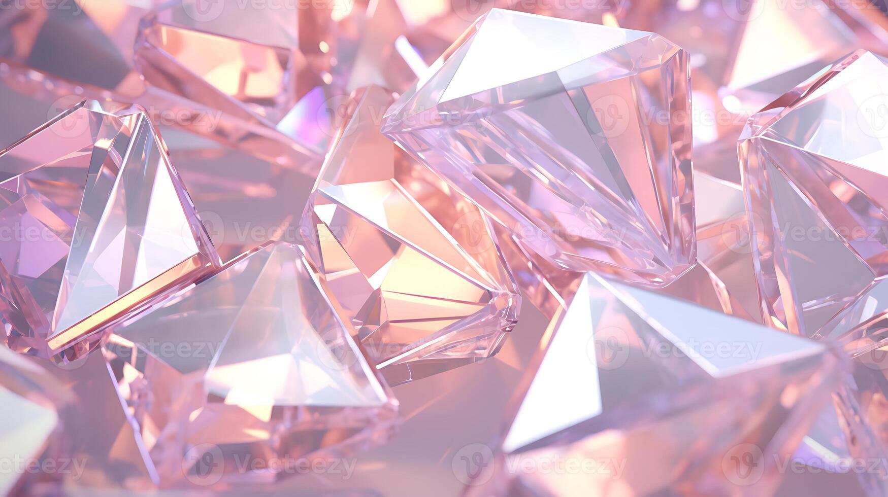 AI generated Abundance of Pink Diamonds Scattered Chaotically. Generative AI. photo