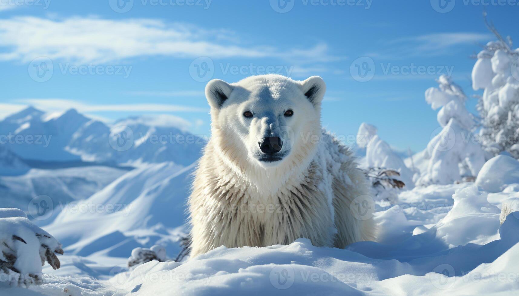 AI generated A majestic arctic dog walks in the snowy wilderness generated by AI photo