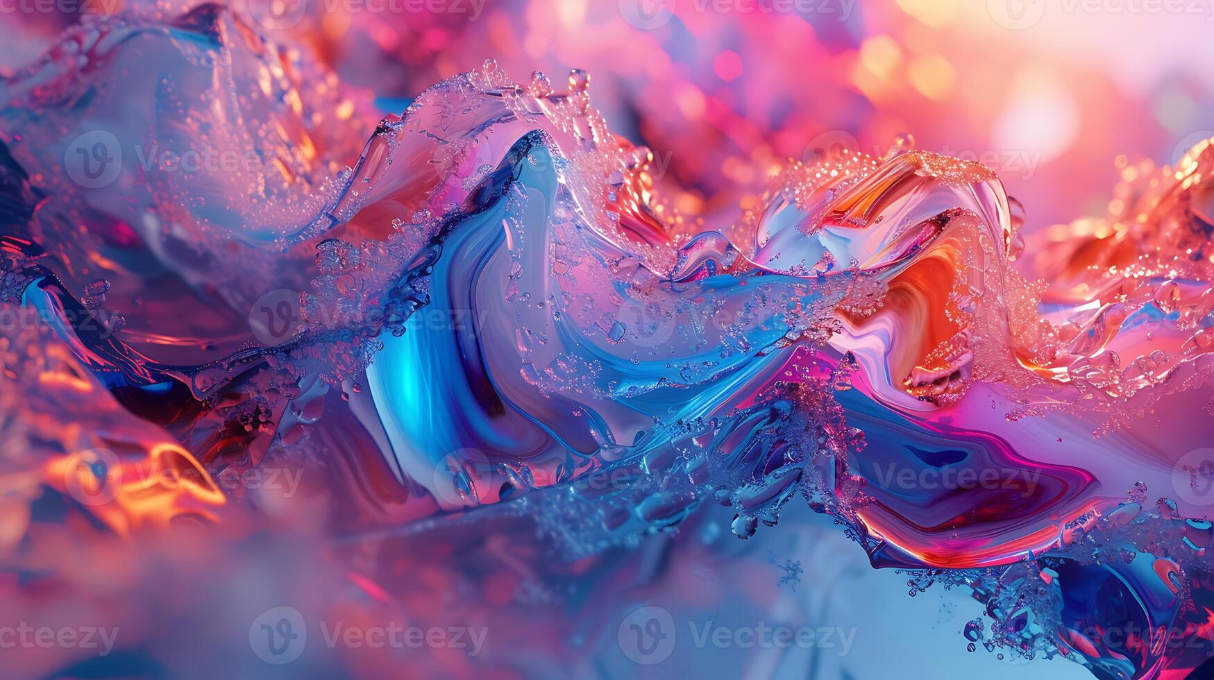 AI generated Abstract background in pink and blue colors. Generative AI. photo