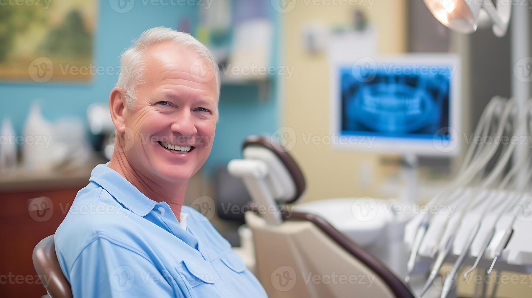 AI generated The dentist is waiting for his patient. Generative AI. photo