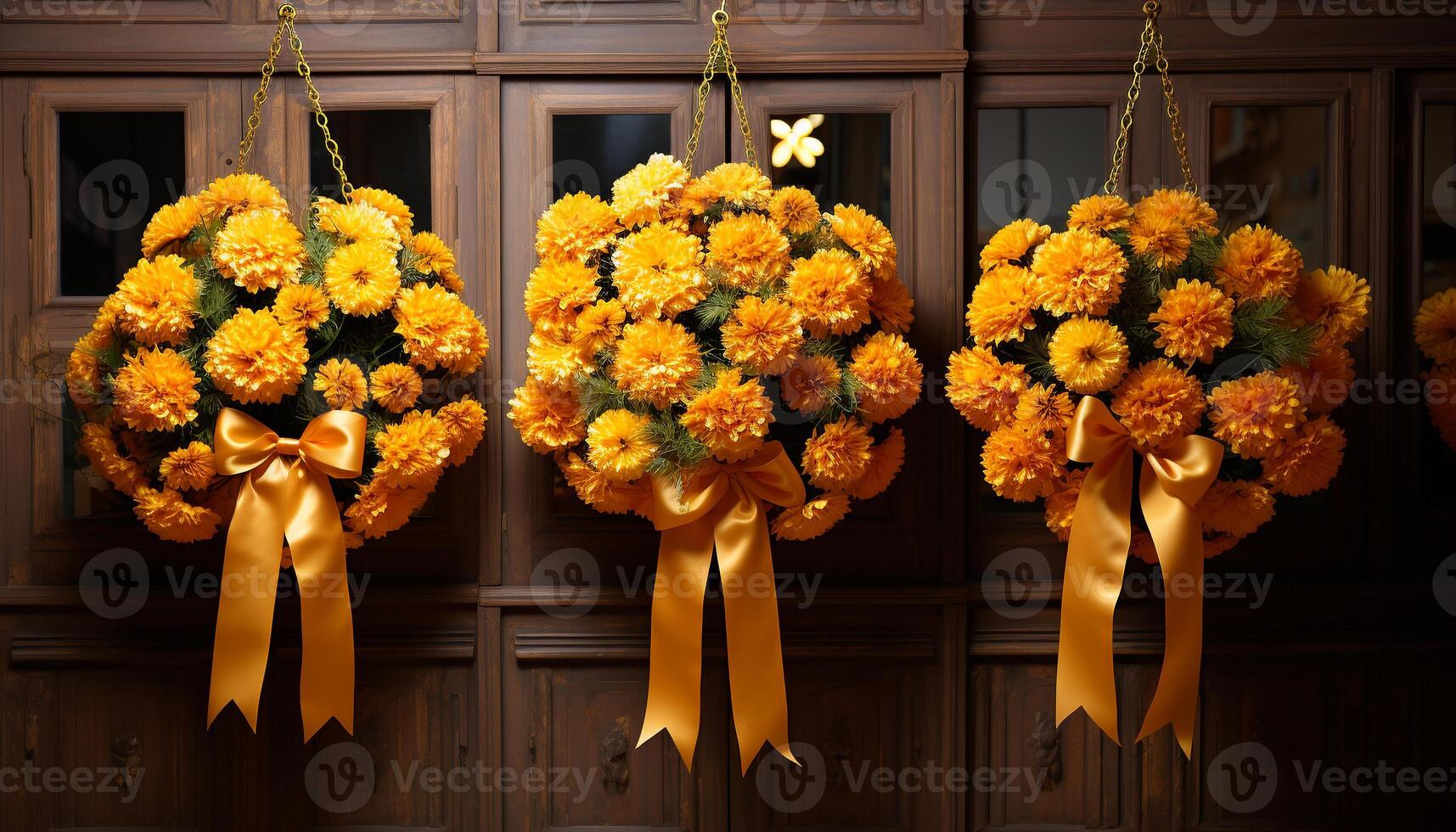 AI generated A beautiful bouquet of yellow flowers, a gift of love generated by AI photo