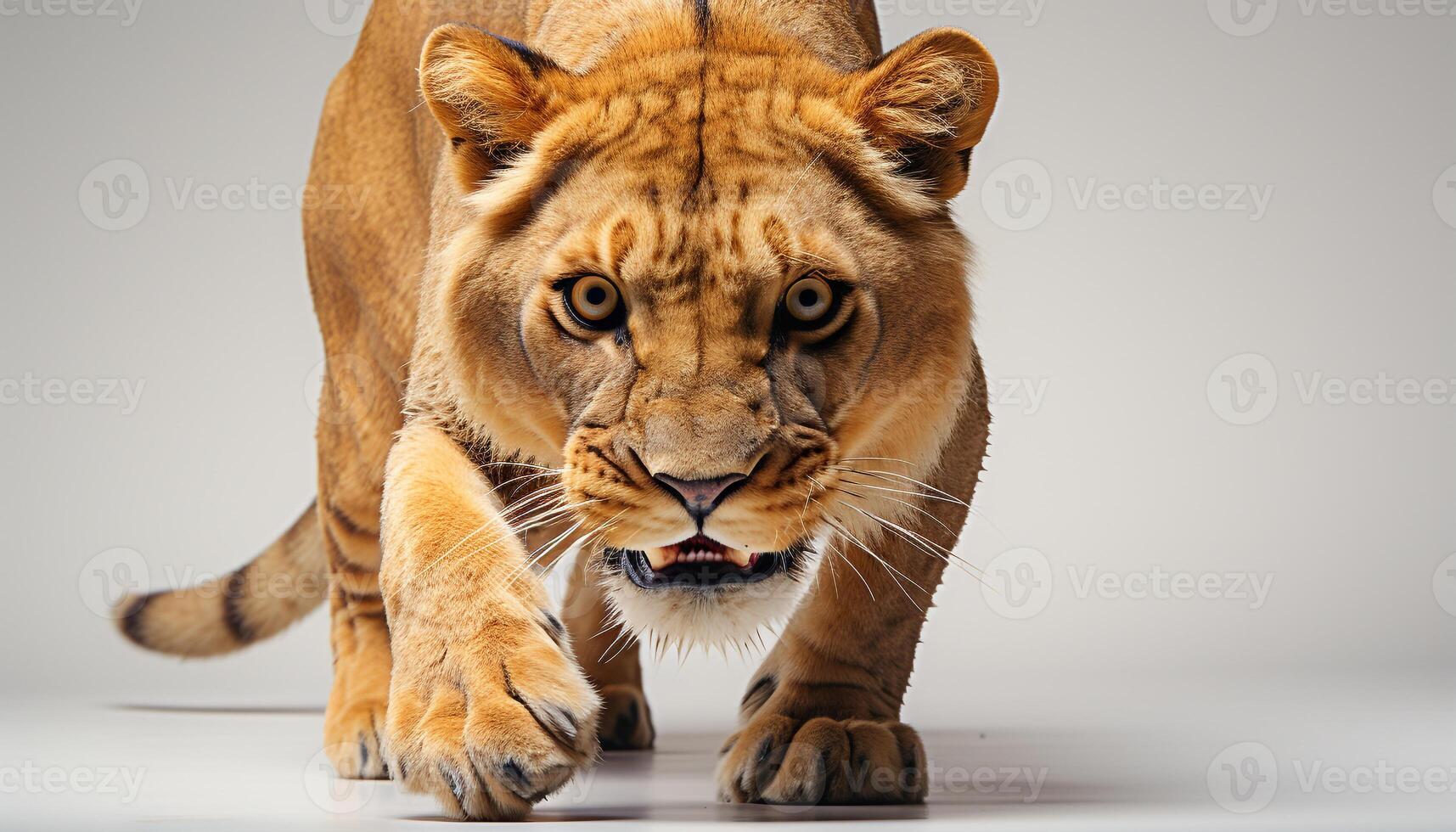 AI generated Majestic tiger, fierce and wild, walking through nature beauty generated by AI photo