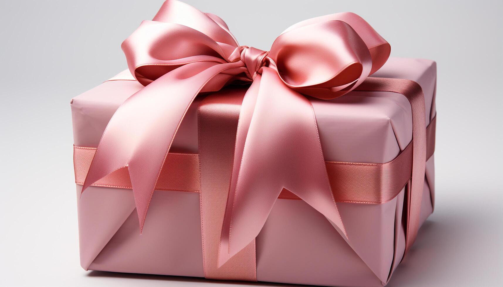 AI generated A shiny gift box wrapped in ornate satin decoration generated by AI photo