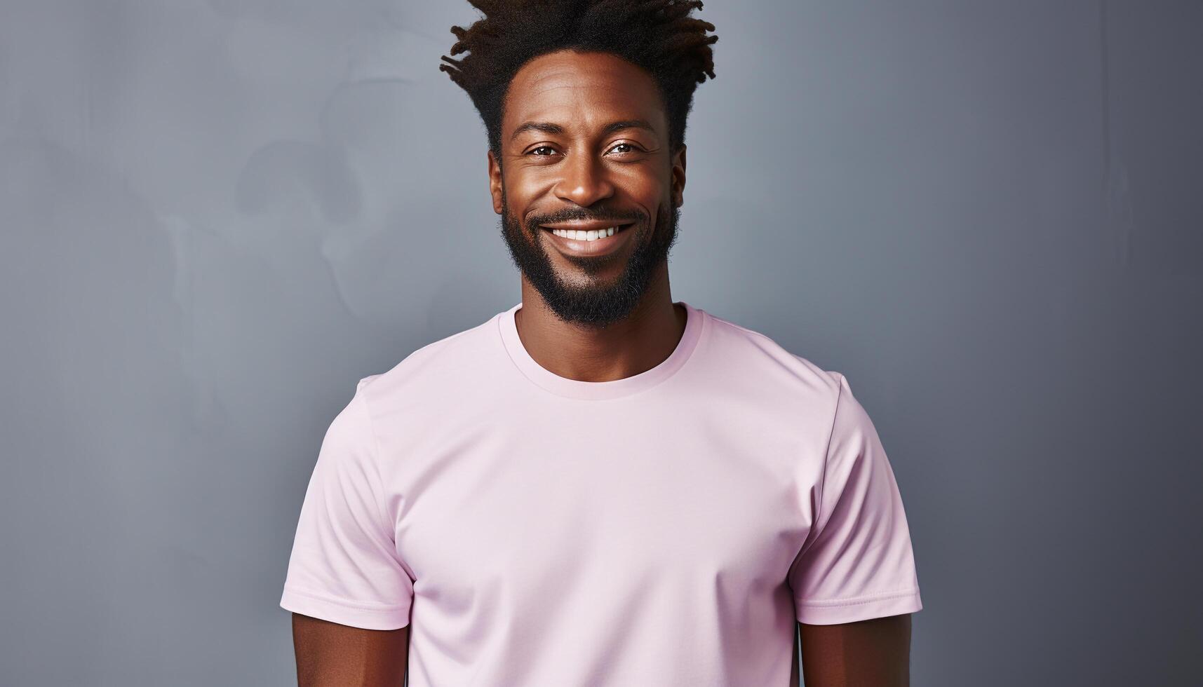 AI generated Smiling young man with afro exudes confidence and happiness generated by AI photo