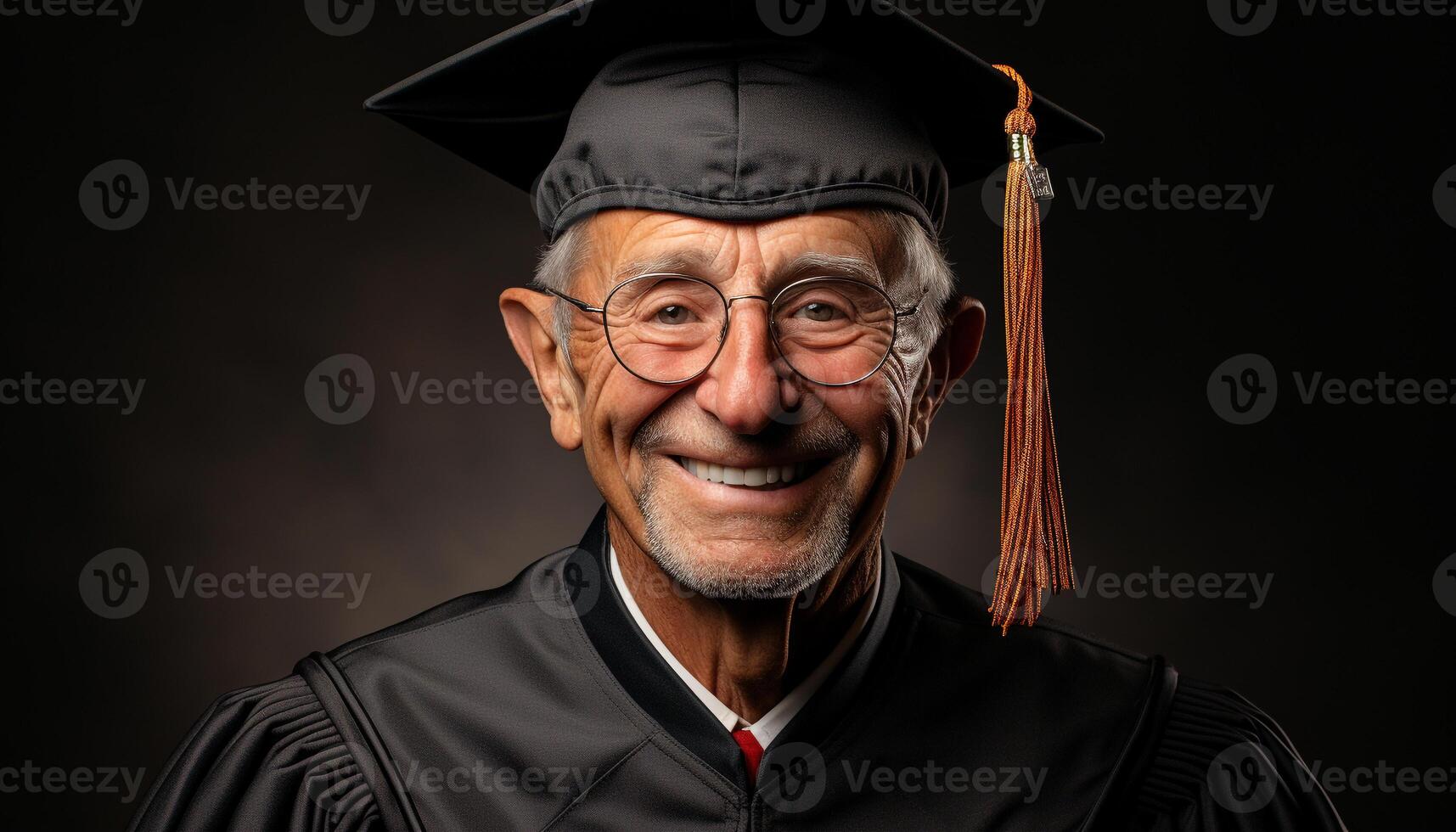 AI generated A successful, joyful man with wisdom and confidence graduates generated by AI photo