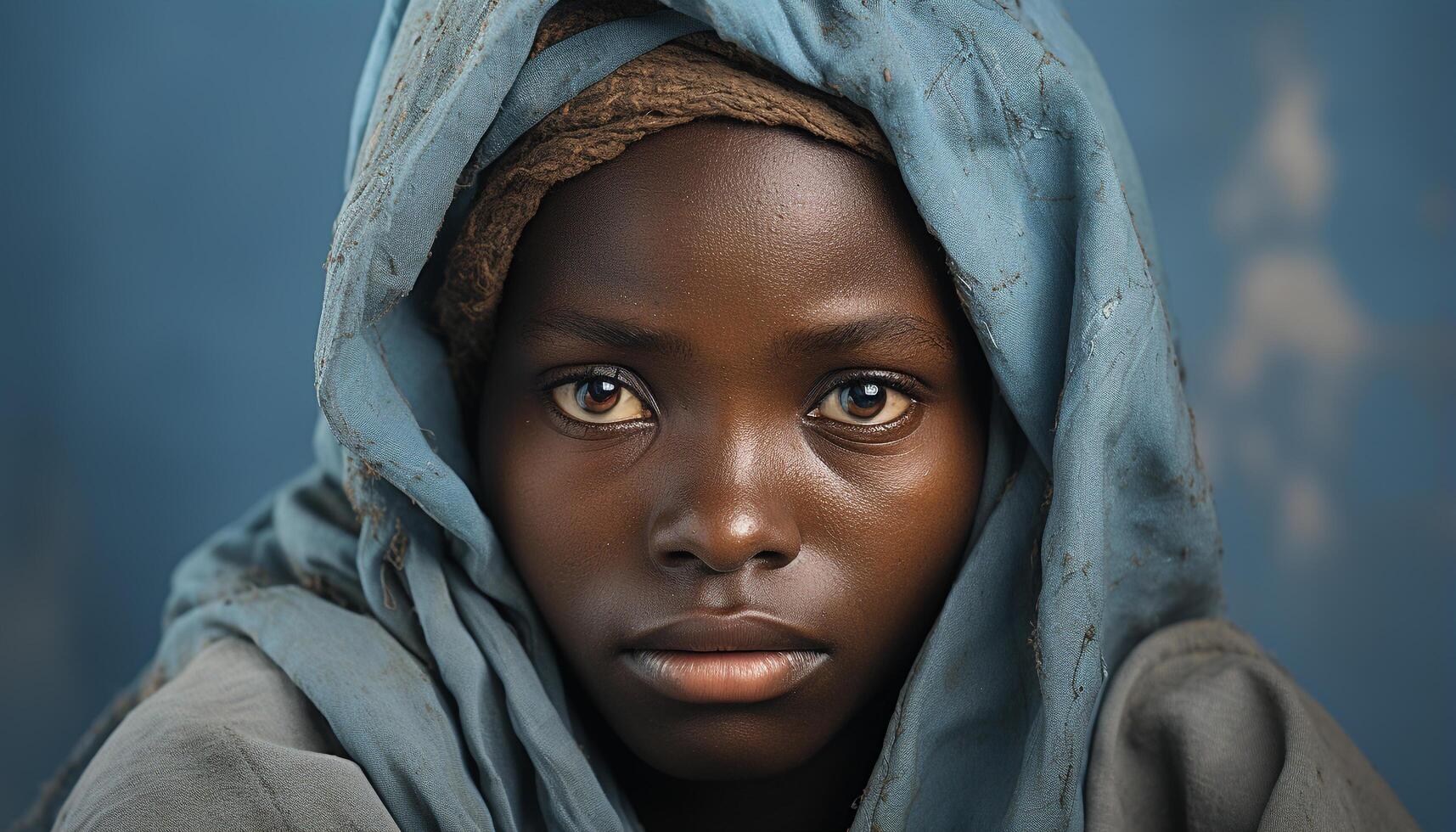 ai generado uno joven africano mujer sonriente, mirando a cámara con confianza generado por ai foto