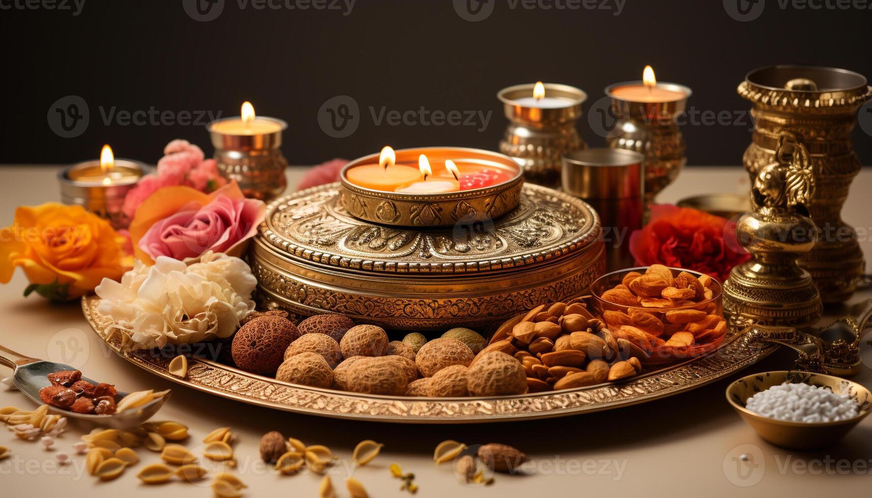 AI generated Aromatherapy candle brings warmth and spirituality to indoor celebrations generated by AI photo