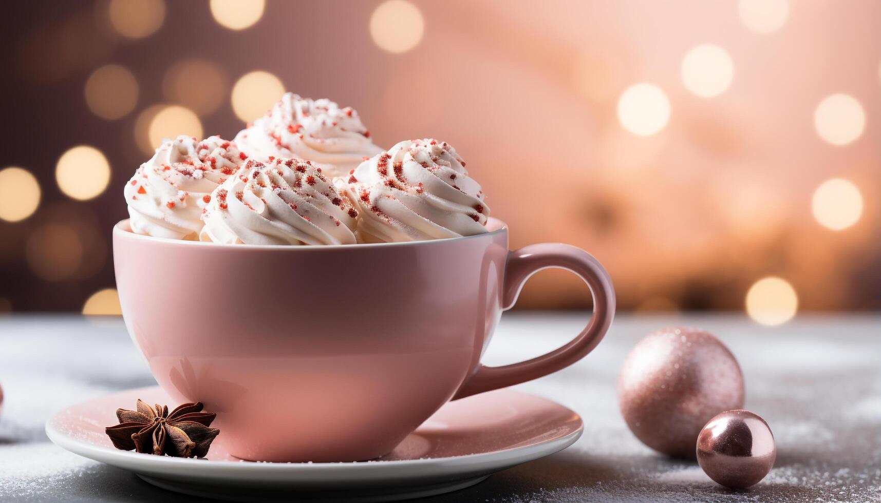 AI generated Homemade hot chocolate warms winter celebration with sweet indulgence generated by AI photo