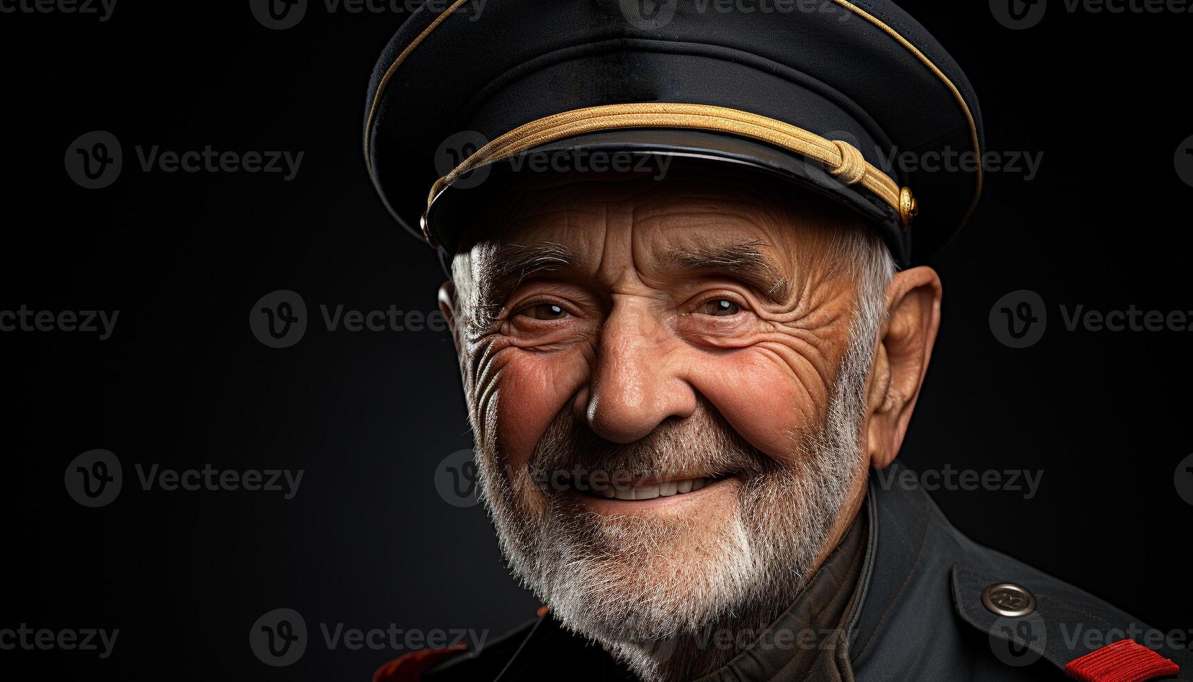 AI generated Smiling senior man, confident and happy, looking at camera generated by AI photo