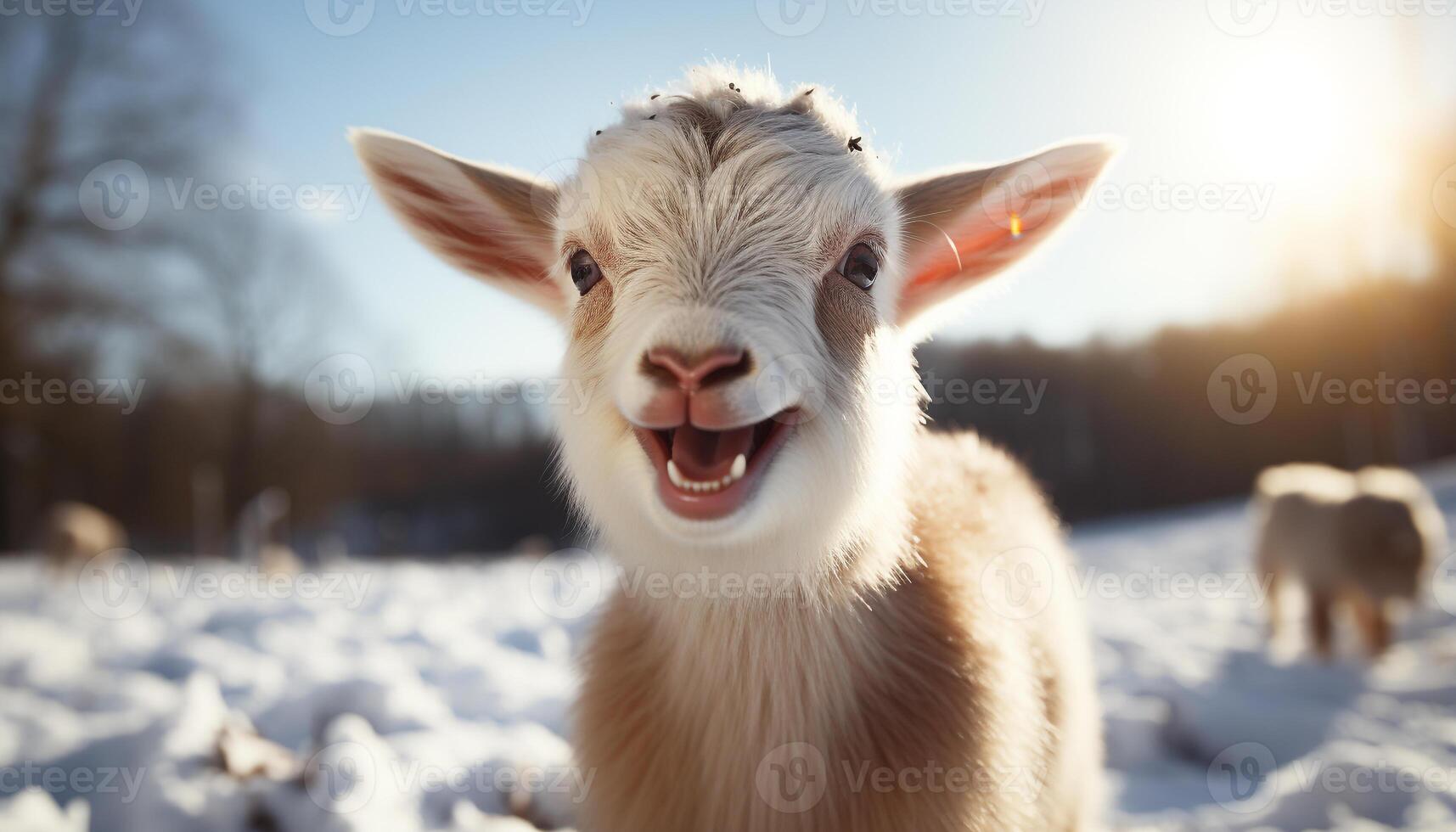 AI generated Cute farm dog smiling, looking at camera, enjoying nature generated by AI photo