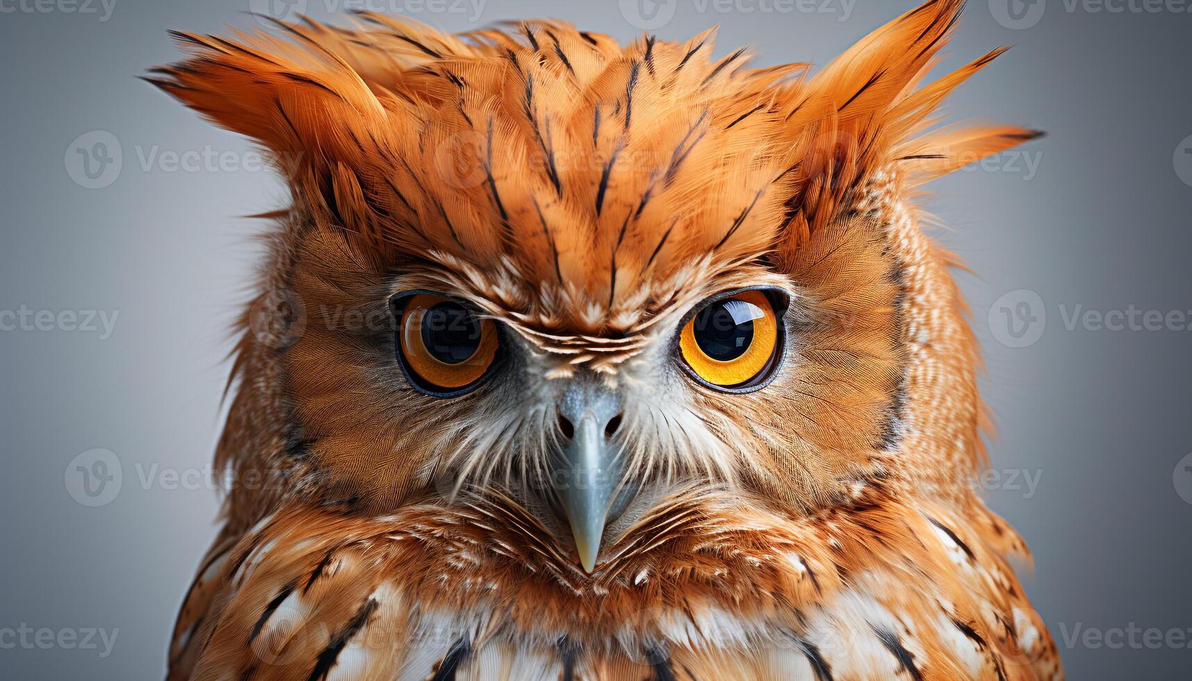 AI generated Eagle owl, majestic bird of prey, staring with wisdom generated by AI photo