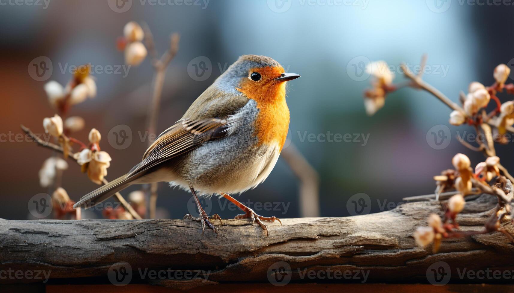 AI generated A cute yellow tit perching on a branch in the forest generated by AI photo