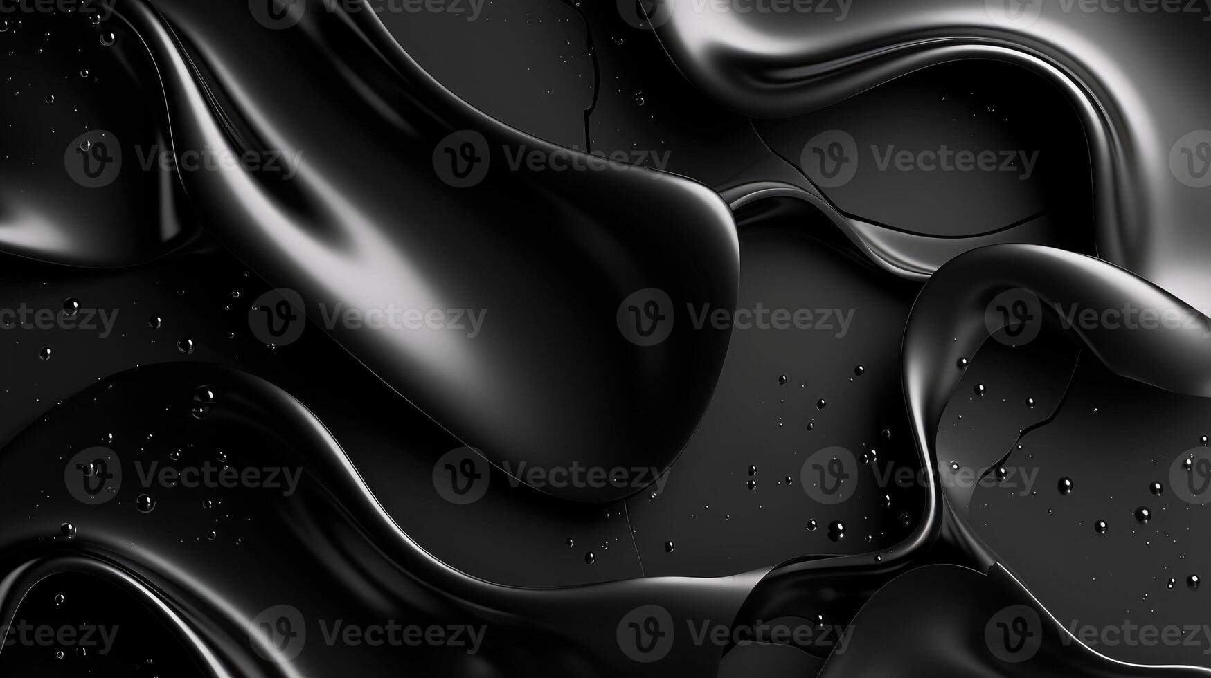 AI generated Abstract sophistication with black shiny matte shapes, merging sleekness and mystery seamlessly, Ai Generated. photo