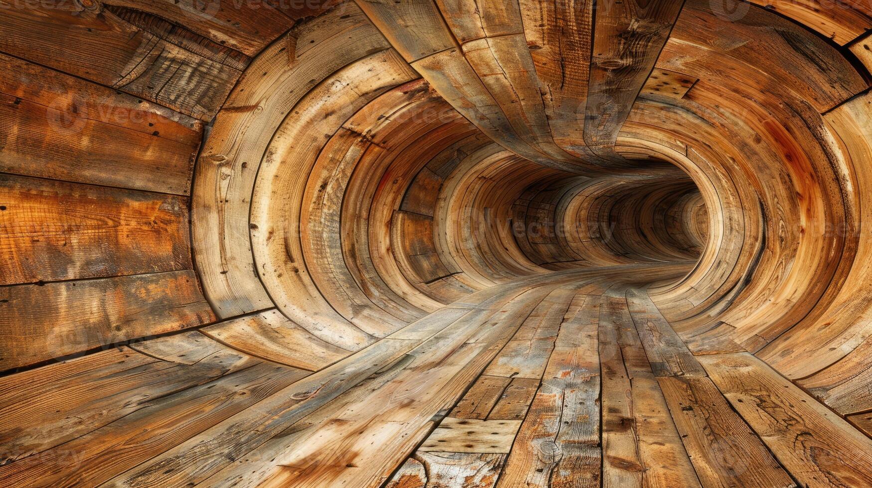 AI generated gracefully curved wooden backdrop. Ai Generated. photo