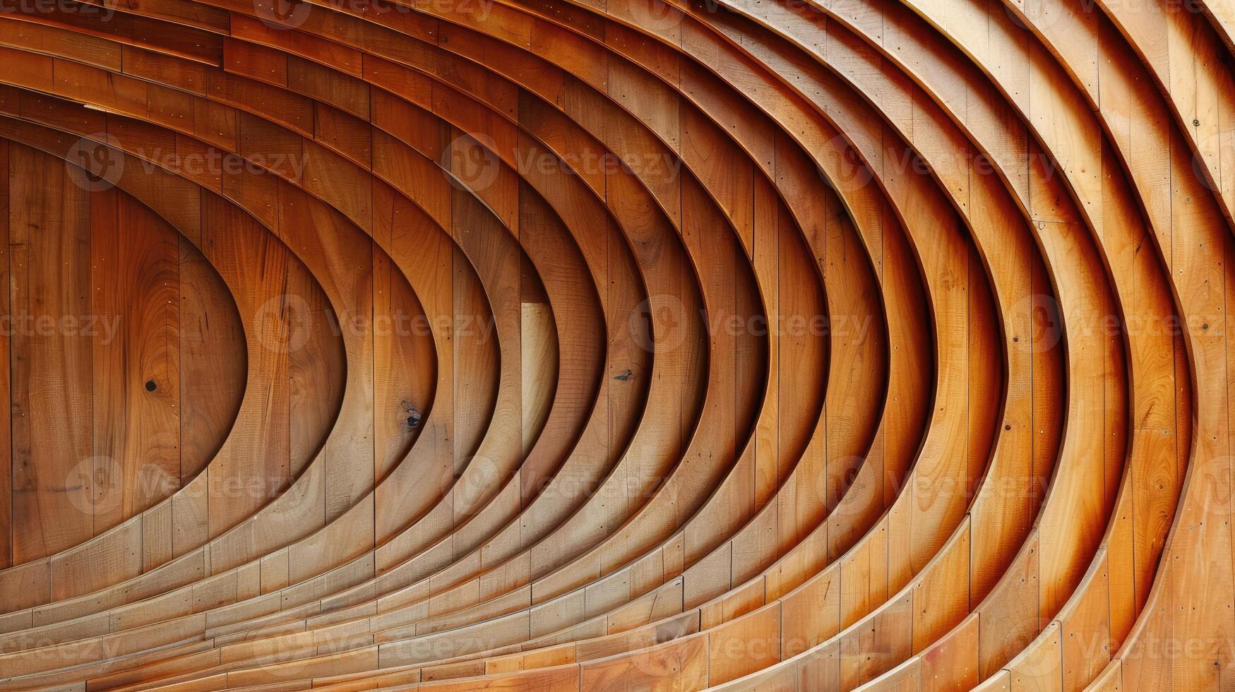 AI generated gracefully curved wooden backdrop. Ai Generated. photo