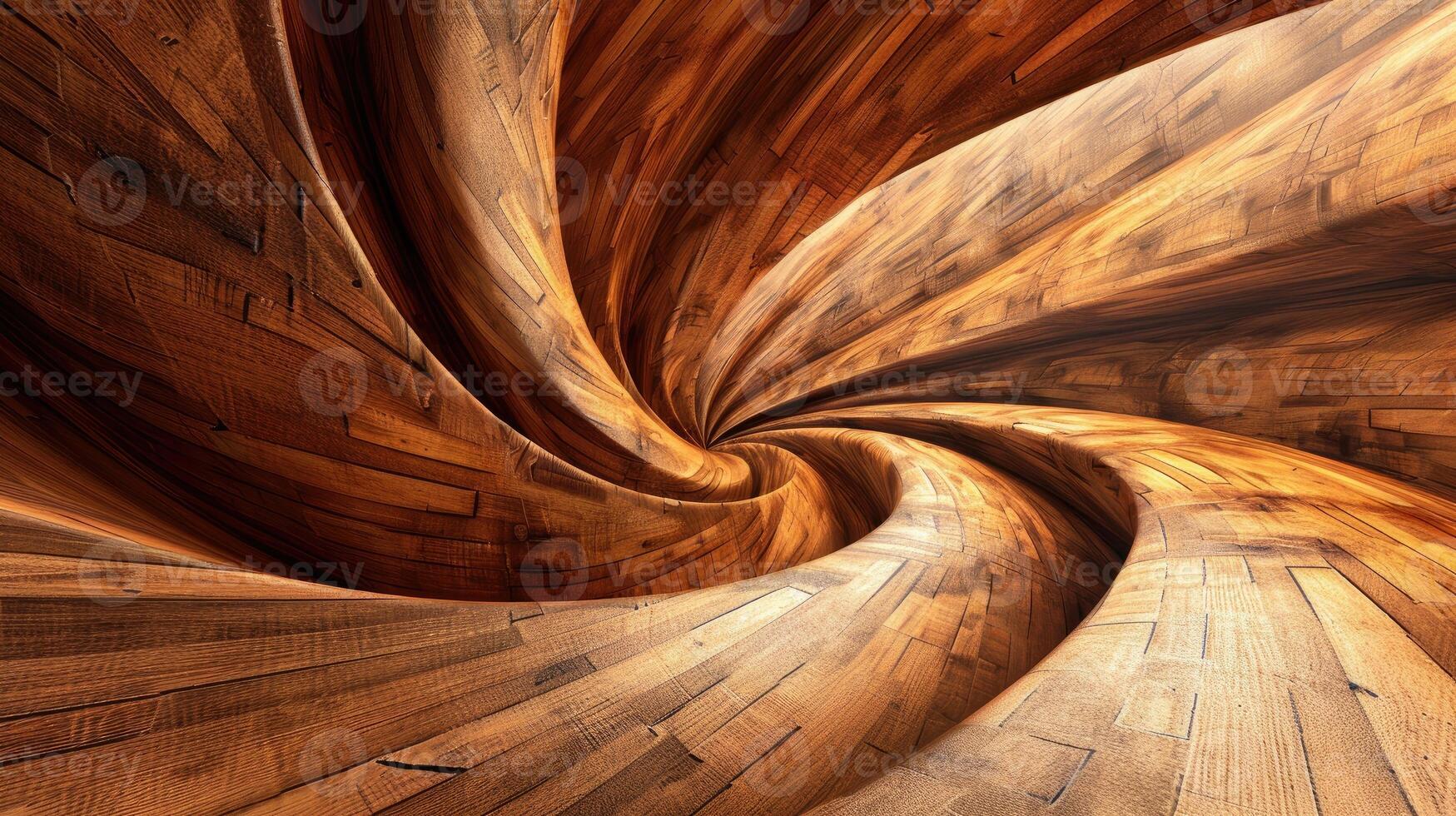 AI generated gracefully curved wooden backdrop. Ai Generated. photo