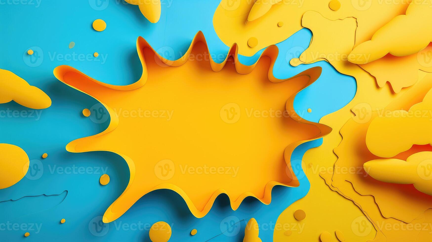 AI generated Crafted with care, a vibrant handmade paper-cut speech bubble awaits your text. Ai Generated. photo