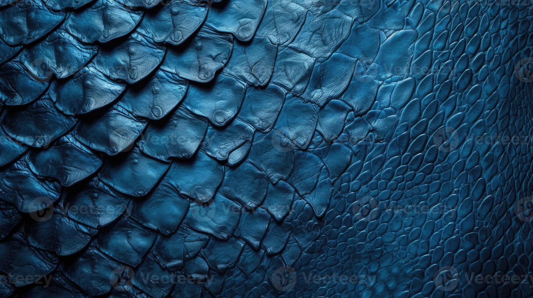AI generated Rich blue leather textured with the allure of reptilian scales, evoking serpentine elegance, Ai Generated. photo