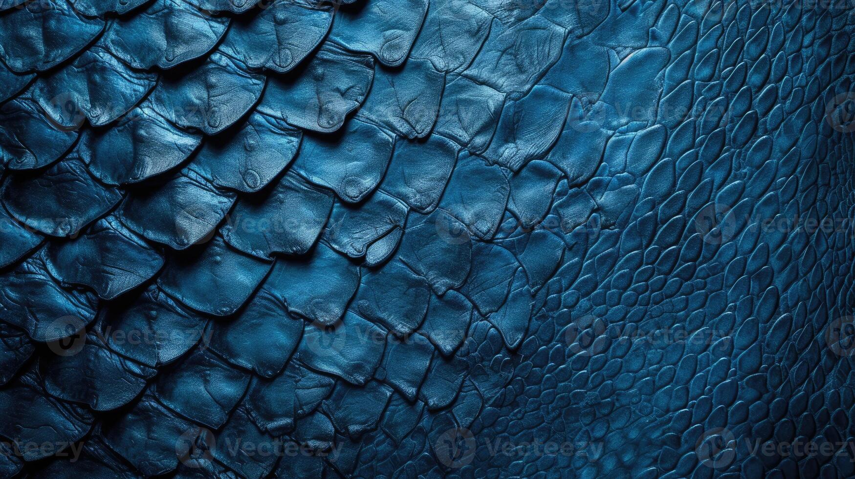 AI generated Rich blue leather textured with the allure of reptilian scales, evoking serpentine elegance, Ai Generated. photo