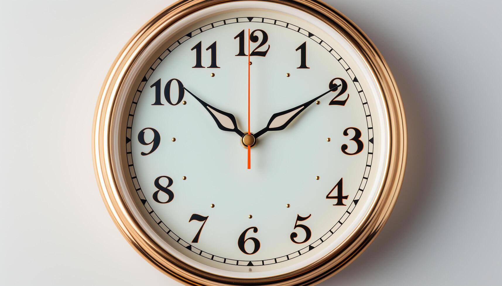 ai generado reloj cara simboliza tiempo, cuenta regresiva a éxito, fecha límite recordatorio generado por ai foto