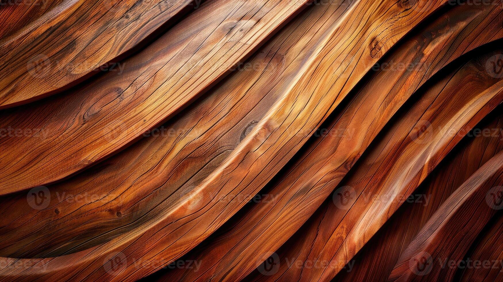 AI generated gracefully curved wooden backdrop. Ai Generated. photo