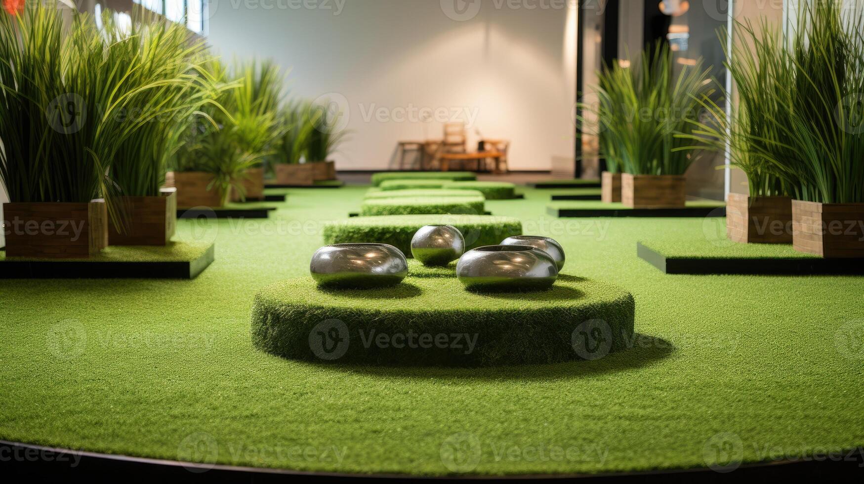 AI generated Artificial grass provides a lush and maintenance-free alternative, Ai Generated. photo