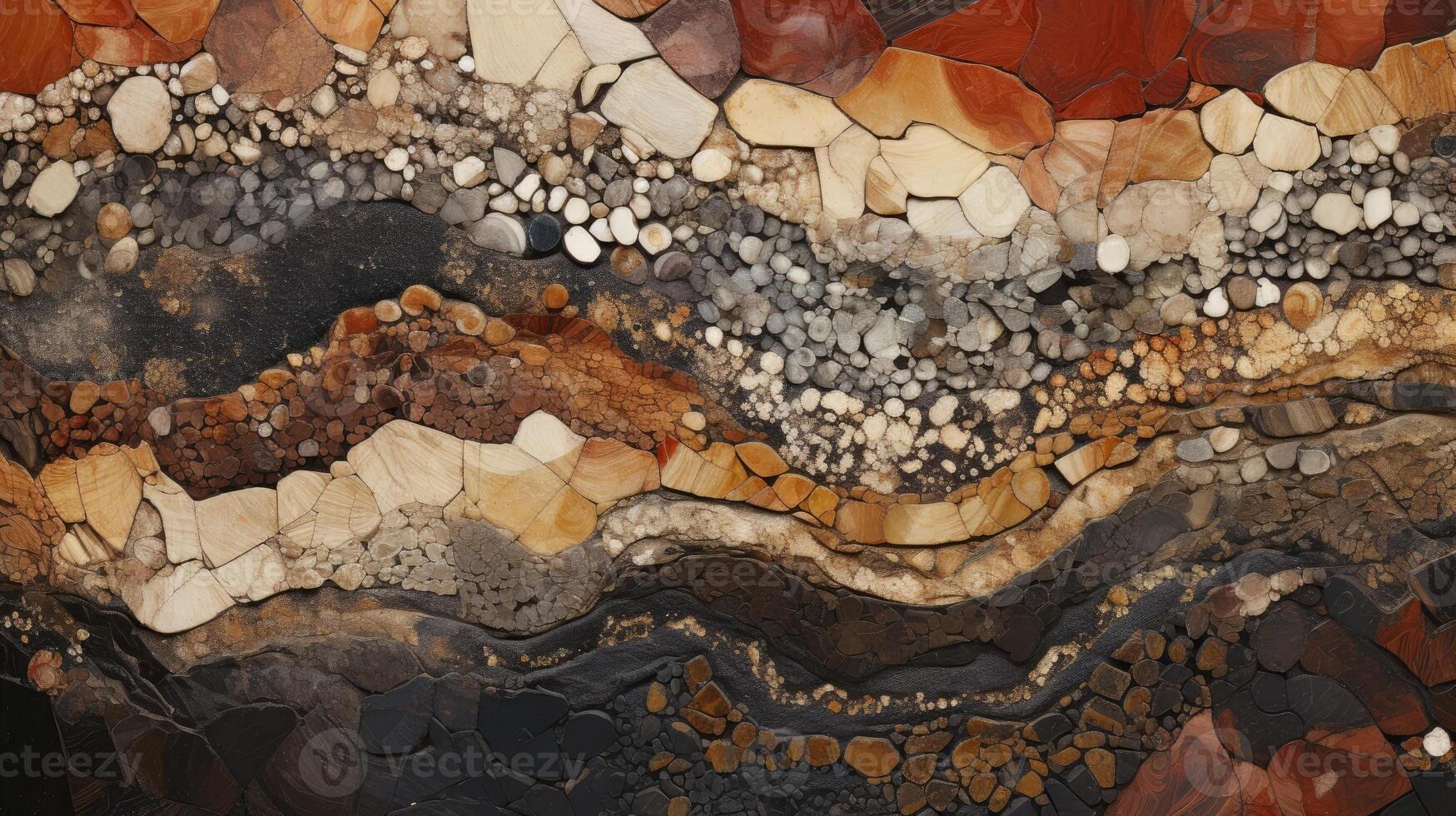 AI generated Dive into a vivid array of mineral and stone textures. Richly abstract. Ai Generated. photo