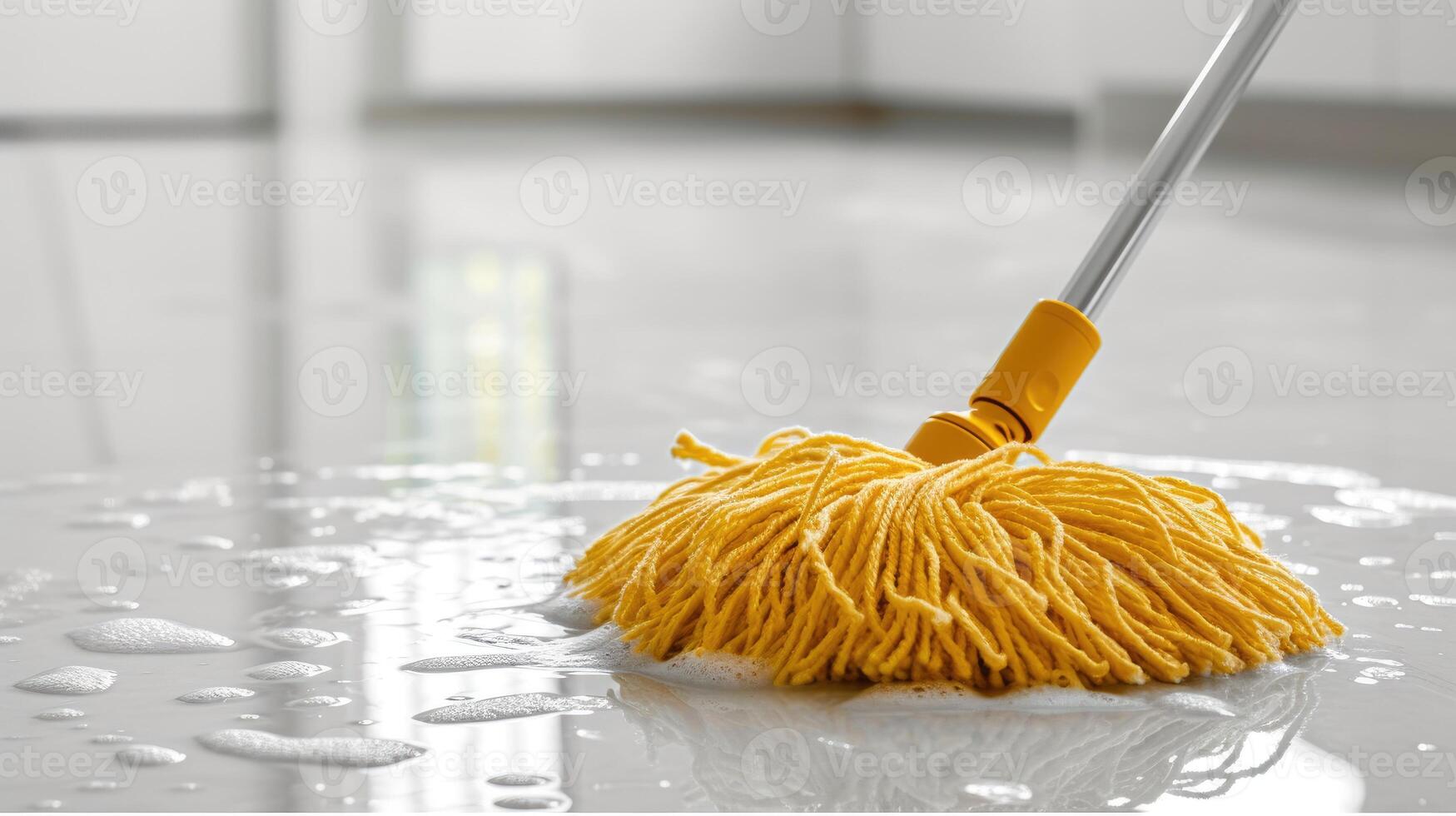 AI generated Microfiber wet mop effortlessly tackles dirt and grime for sparkling floors. Ai Generated. photo