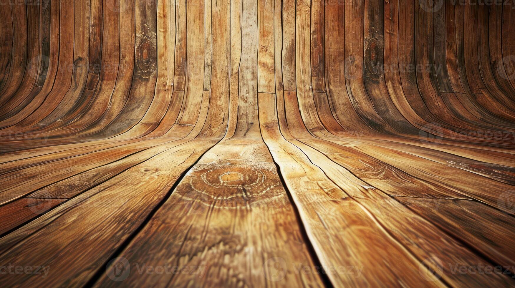 AI generated gracefully curved wooden backdrop. Ai Generated. photo