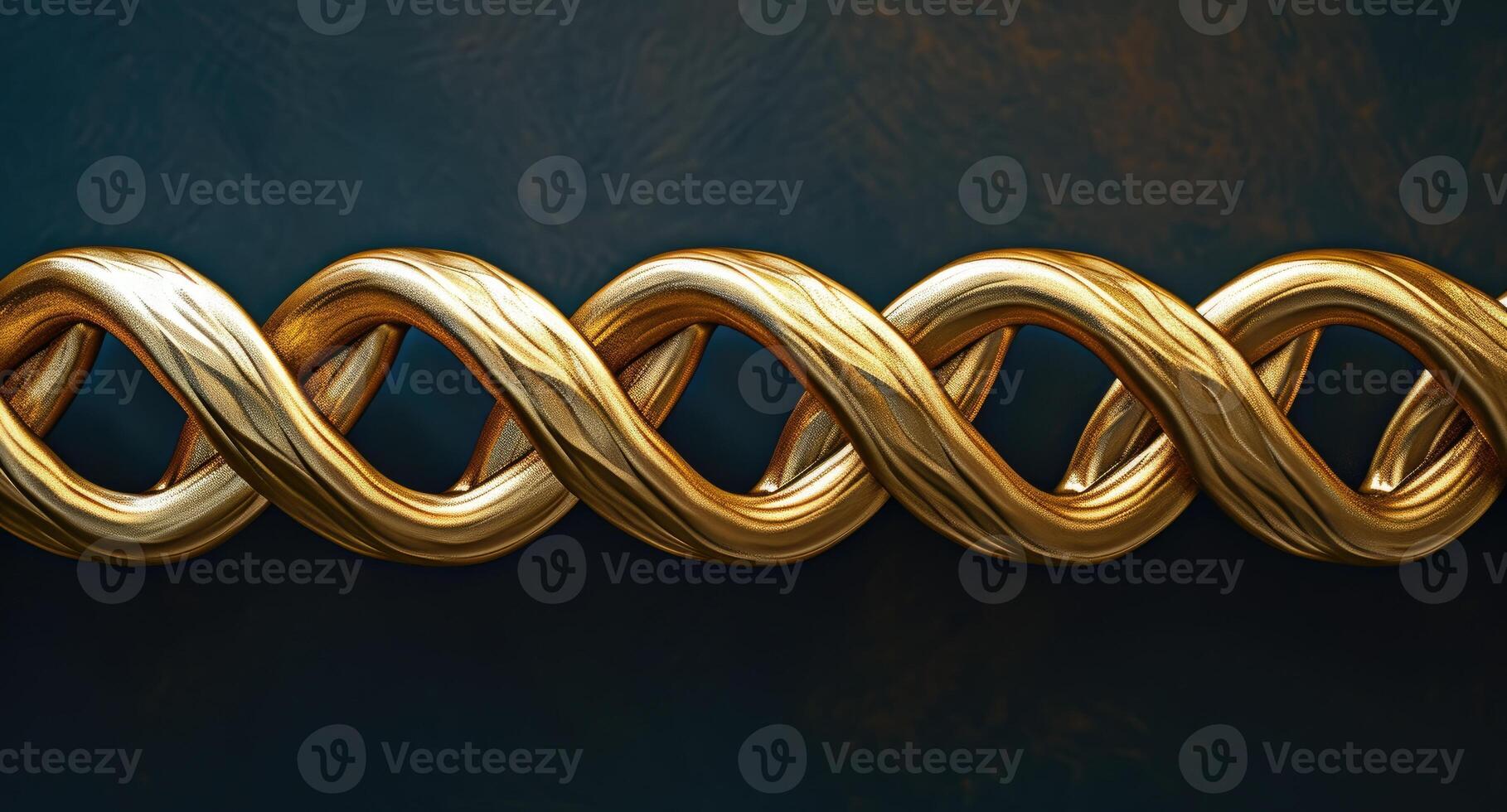 AI generated Stunning golden braided chain gleams against a dark backdrop, exuding luxury and opulence. Ai Generated. photo