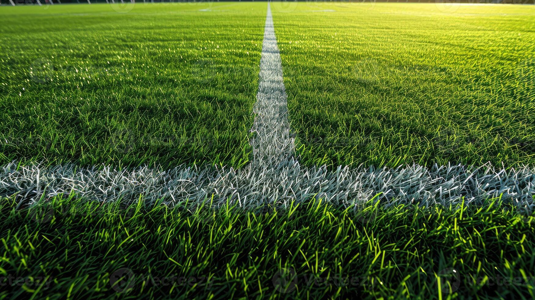 AI generated Fresh green grass, perfect for football sport, inviting play and performance. Ai Generated. photo