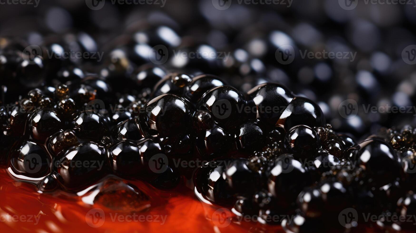 AI generated Macro photo capturing the intricate details of luxurious black caviar, Ai Generated.