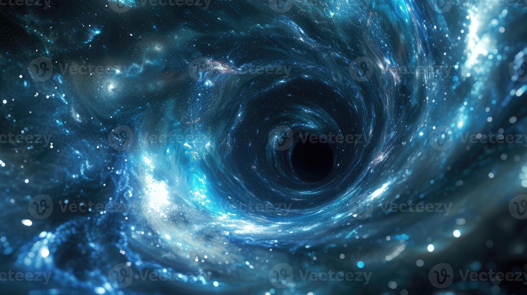 AI generated space fractal with cinematic black hole glow, Ai Generated photo