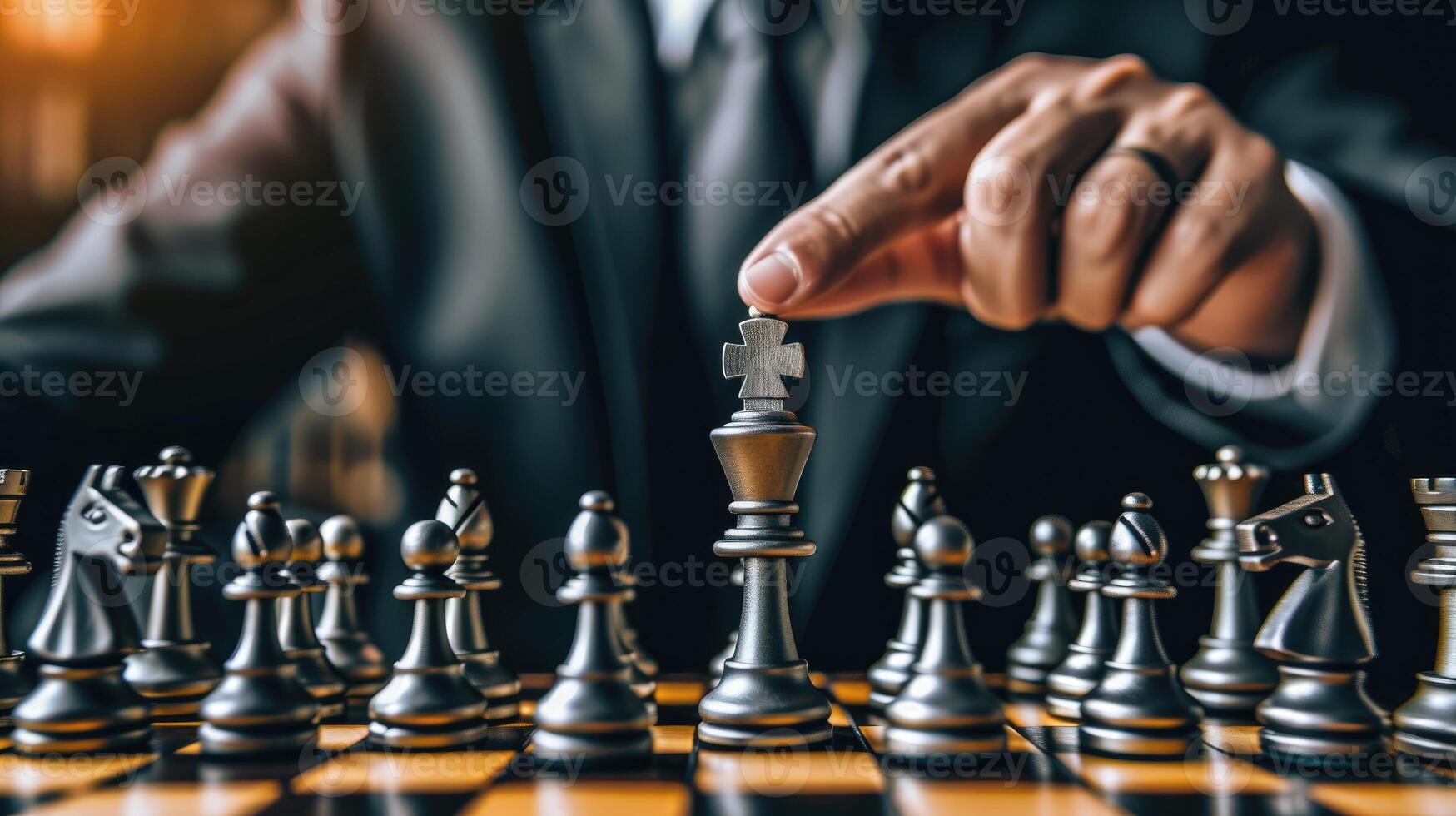 ai generado ajedrez batalla representa victoria, éxito, líder, trabajo en equipo, negocio estrategia, ai generado. foto