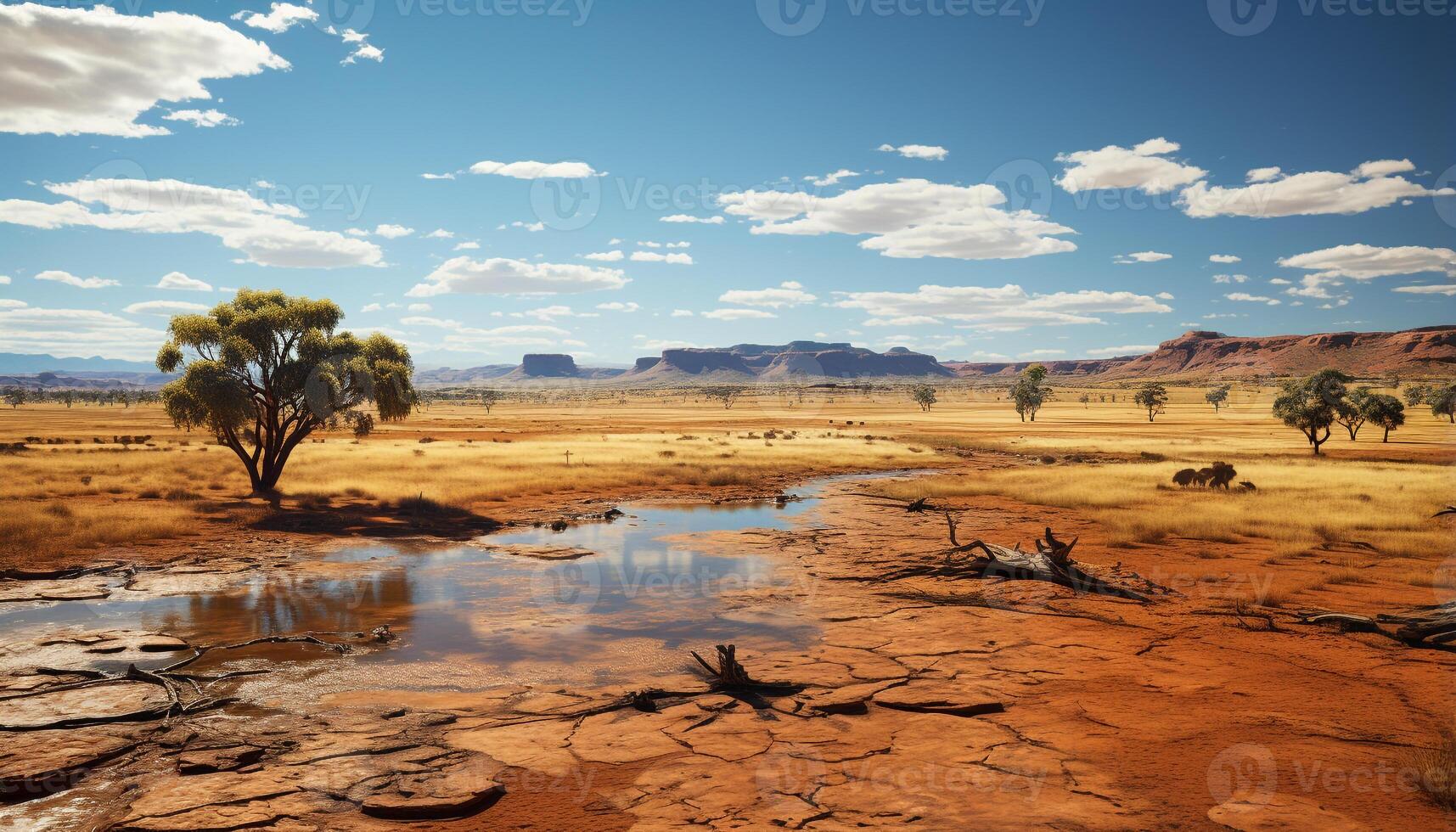 AI generated Tranquil scene Africa arid climate showcases nature beauty generated by AI photo