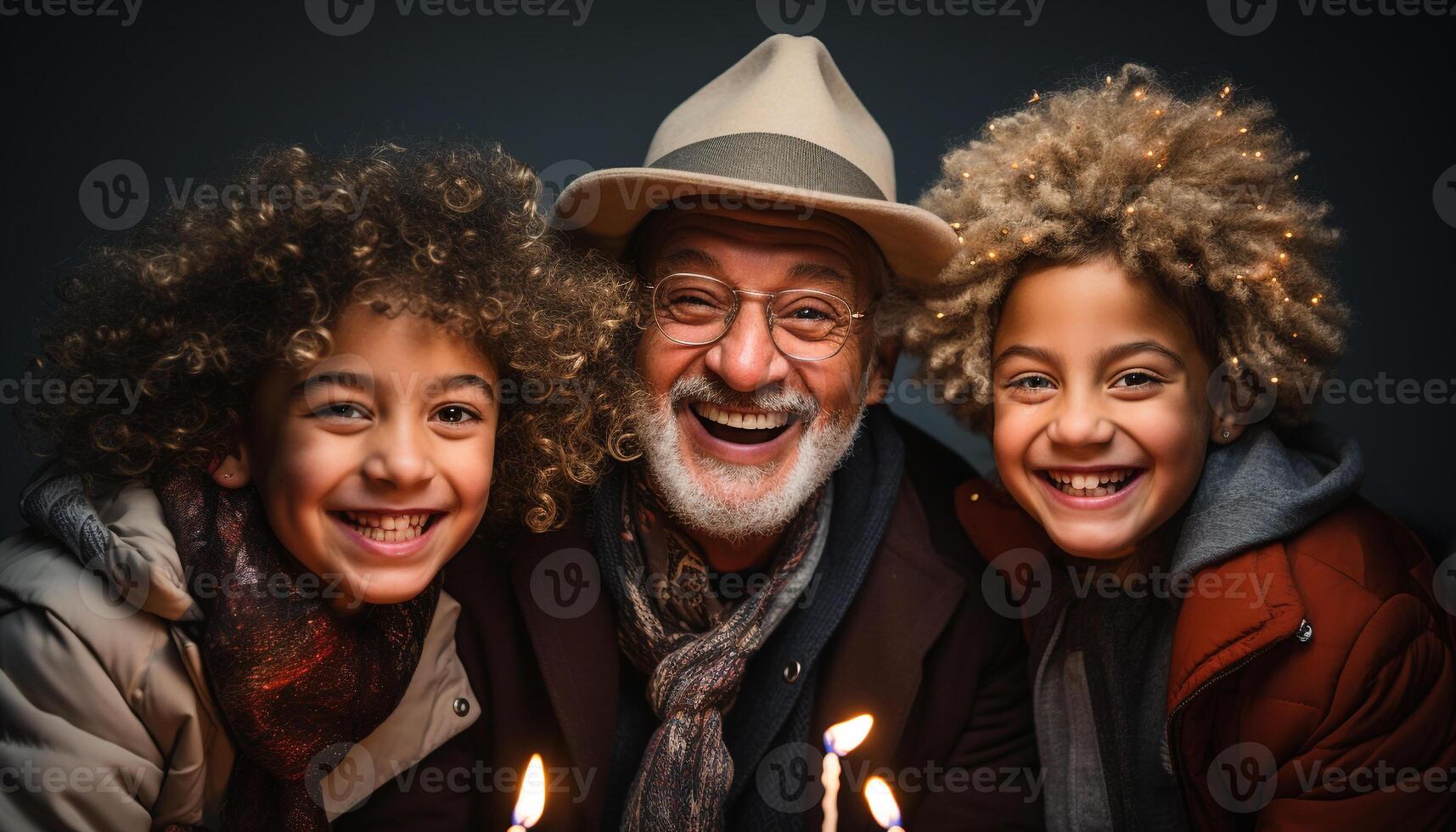 ai generado un alegre familia, abrazando amar, risa, y unión al aire libre generado por ai foto