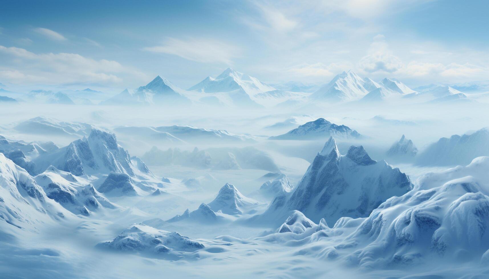 AI generated Majestic mountain peak, blue sky, tranquil scene, nature beauty generated by AI photo