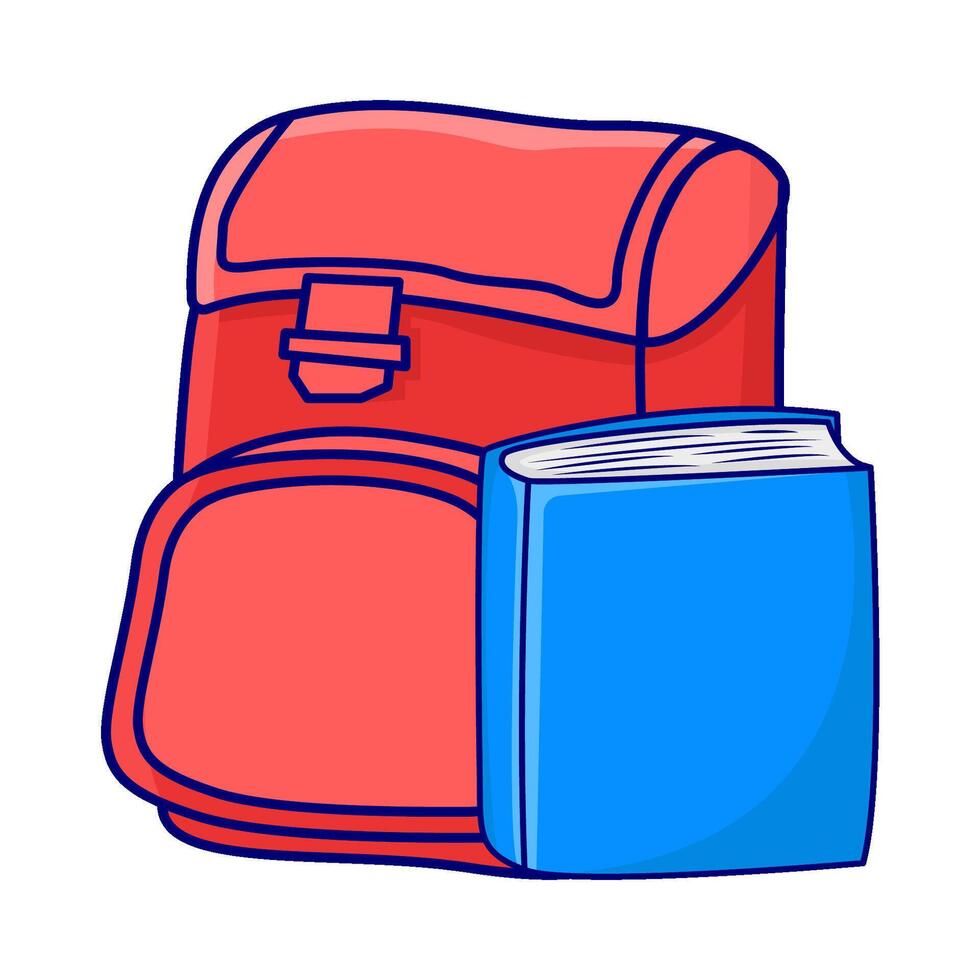 backpack with book illustration vector