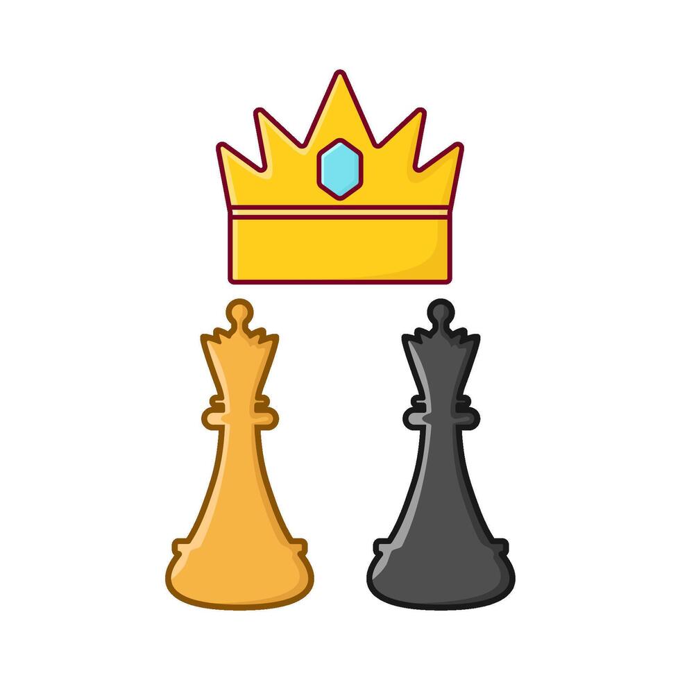 corona con obispo ajedrez ilustración vector