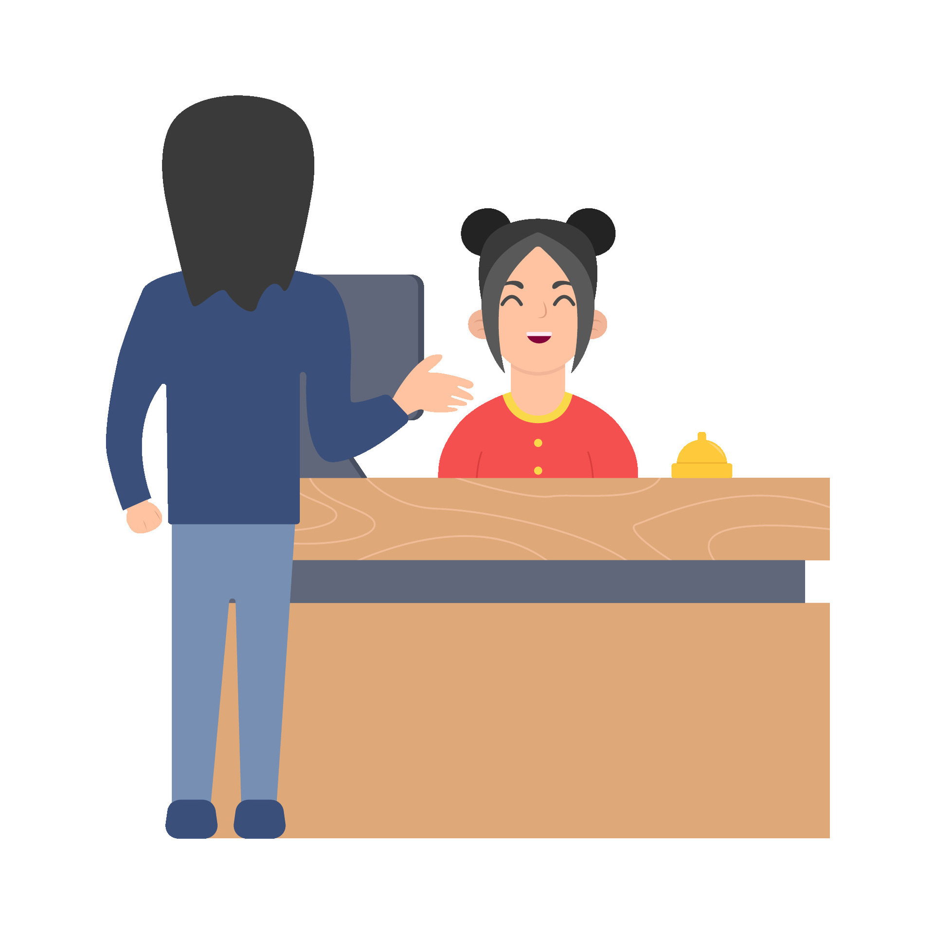 front desk in table work serve customers illustration 39597532 Vector