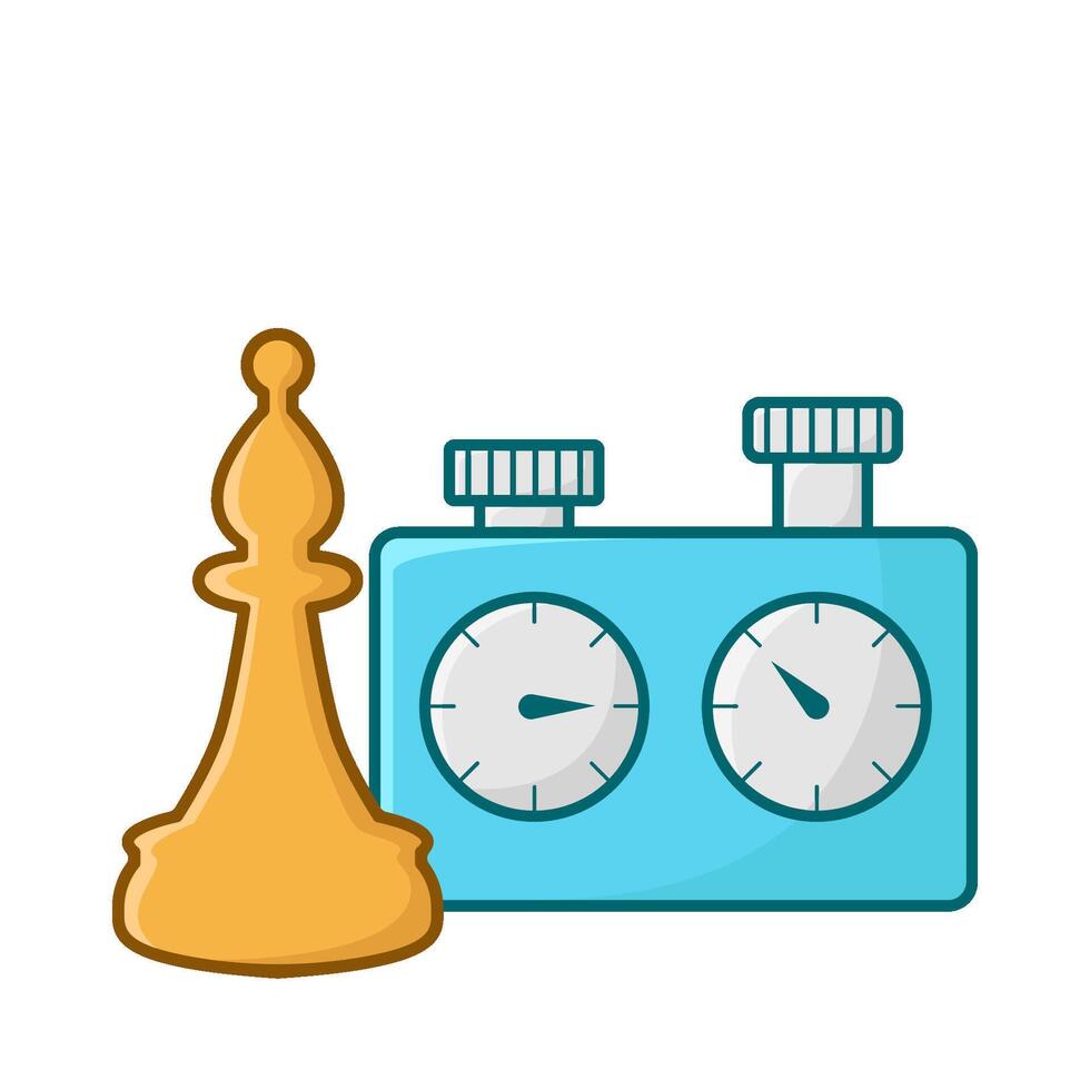 bishop chess with time illustration vector