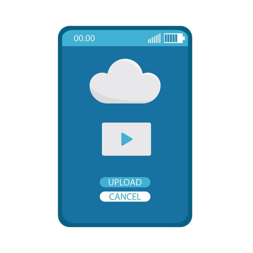 upload video in mobile phone illustration vector