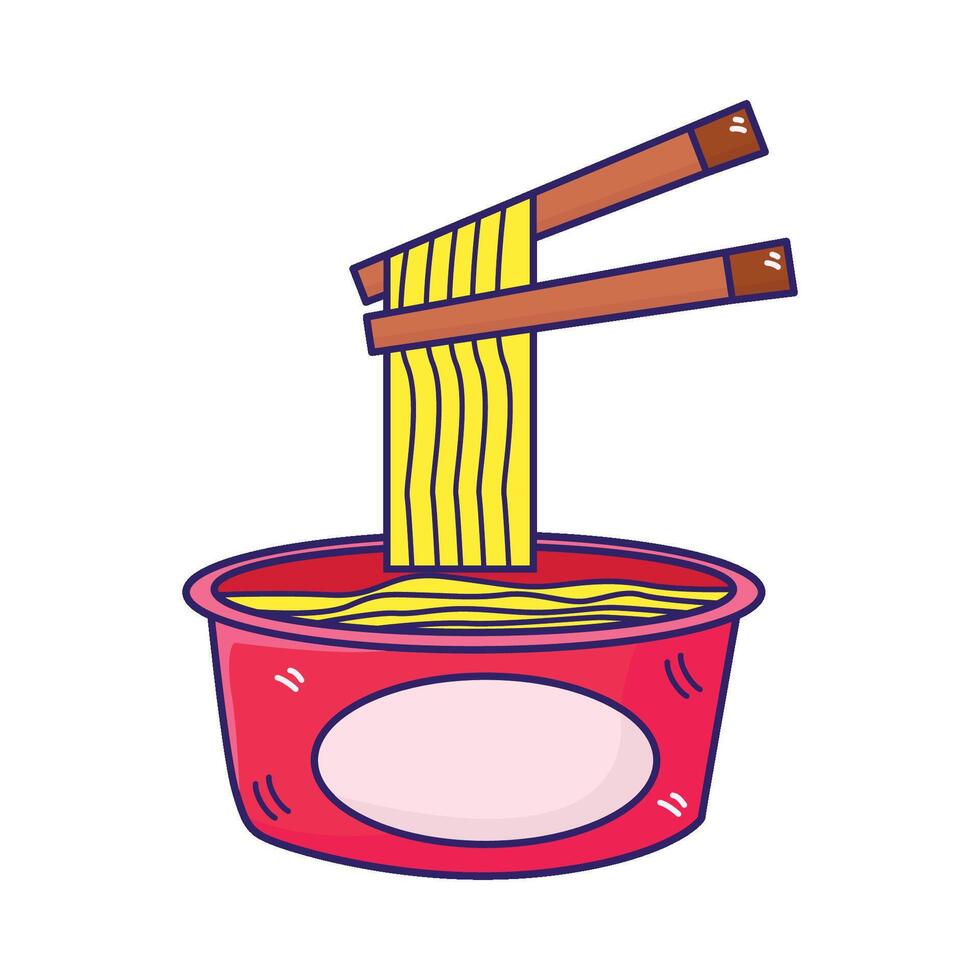 Illustration of instant noodle vector